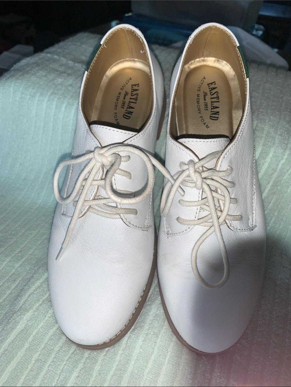 Eastland Women's White Lace-Up Oxfords